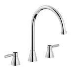 Abode Brompton 3TH Dual Lever Sink Mixer - Chrome