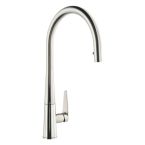 Abode Coniq R Single Lever Pull Out Monobloc Sink Mixer - Brushed Nickel