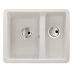 Abode Matrix SQ GR15 Granite Inset Sink with 1.5 Bowl & Kit 560mm - White