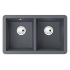 Abode Matrix SQ GR15 Granite Undermount Sink with 1 Bowl & Kit 758mm - Grey Metallic