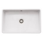 Abode Provincial Ceramic Undermount Sink with 1 Large Bowl & Kit 795mm - White