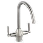 Abode Taura Dual Lever Monobloc Sink Mixer - Stainless Steel