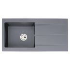 Abode Zero Granite 1 Bowl Inset Sink with Reversible Drainer 1000mm - Grey Metallic
