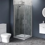 1000mm x 1000mm Corner Entry Shower Enclosure and Shower Tray