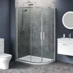 1200mm x 800mm Double Door Offset Quadrant Shower Enclosure and Shower Tray