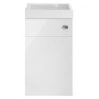 Nuie Athena 500mm Floor Standing 2 in 1 Toilet And Vanity Unit with Corner Tap Hole Basin - Gloss White