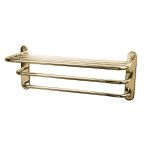 BC Designs Victrion Wall Mounted 612mm 3 Tier Towel Rack - Brushed Gold