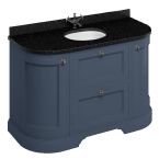 Burlington 1340mm 2 Door & 2 Drawer Curved Vanity Unit & Black Granite Worktop with Basin - Blue