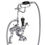 Burlington Claremont Angled Bath Shower Mixer & Kit - Chrome / Black