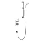 Burlington Trent Two Outlet Thermostatic Shower Mixer with 12 Inch Handset - Chrome / White