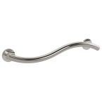 Contemporary Curved Stainless Steel Grab Rail 600mm Long 35mm Diameter - Right Hand