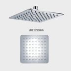 Eastbrook 200mm Square Fixed Shower Head with Rainfall Outlet - Chrome
