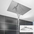Eastbrook Double Outlet Rectangular Ceiling Mounted Shower Head with Waterfall - Stainless Steel