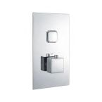 Eastbrook Round Two Outlet Thermostatic Push Button Shower Mixer - Chrome