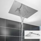 Eastbrook Single Outlet Rectangle Ceiling Mounted Shower Head with Waterfall - Stainless Steel