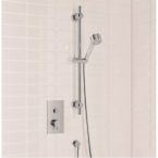 Eastbrook Single Outlet Thermostatic Shower Mixer with Round Riser Rail Kit - Chrome