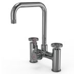 Ellsi 3 in 1 Industrial Bridge Hot Water Kitchen Sink Mixer - Chrome