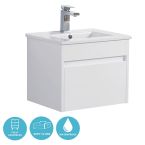 Eternia Adelaide Waterproof 750mm Wall Hung 1 Drawer Basin Unit With Basin - White