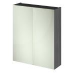 Hudson Reed Fusion 600mm Mirror Cabinet Unit 50/50 - Anthracite Woodgrain