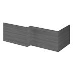 Nuie Square MFC 1700mm Bath Front Panel - Anthracite Woodgrain