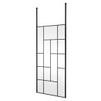Hudson Reed Abstract Frame Wetroom Screen With Ceiling Posts 1000mm - Matt Black
