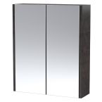 Hudson Reed Juno 2 Door Mirrored Cabinet 600mm x 715mm - Metallic Slate