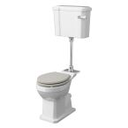 Hudson Reed Richmond Comfort Height Mid Level Pan with Cisterns & Flush Pipe Kit - White