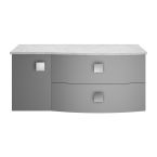 Hudson Reed Sarenna Wall Hung 1000mm Cabinet & Grey Marble Top Right Hand - Dove Grey