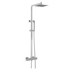 Hudson Reed Square Thermostatic Shower Mixer with Handset & Fixed Head - Chrome