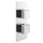 Hudson Reed Square Twin Concealed Shower Valve with Diverter - Chrome