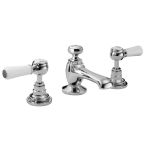 Hudson Reed Topaz Hexagonal Lever 3TH Basin Mixer with Pop-up Waste - Chrome