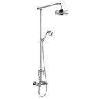 Hudson Reed Traditional Thermostatic Shower Valve with Handset & Fixed Head - Chrome