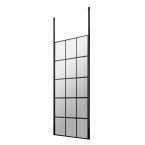 Hudson Reed Walk-In 8mm Wetroom Screen with Double Ceiling Posts 700mm - Black Frame 