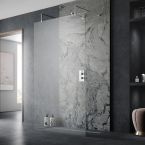 Hudson Reed Walk-In 8mm Wetroom Screen with Double Support Arms and Feet 900mm - Chrome 