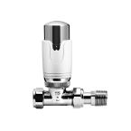 Kartell Straight Refined K-Therm Thermostatic Radiator Valve - White and Chrome