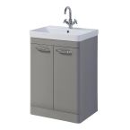 Kartell Options 500mm Freestanding 2 Door Vanity Unit & Basin - Basalt Grey