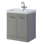 Kartell Options 800mm Freestanding 2 Door Vanity Unit & Basin - Basalt Grey