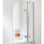 Lakes Classic Silver Curved Bath Screen 975mm x 1400mm