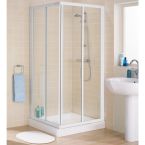 Lakes Classic Silver Framed Corner Entry Cubicle 800mm x 1850mm High 