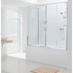 Lakes Classic Silver Semi-Frameless Over Bath Side Panel 750mm x 1500mm High 