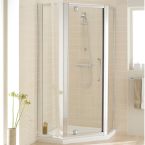 Lakes Classic White Semi-Framless Pentagon Enclosure with Pivot Door 900mm x 900mm 1850mm High 