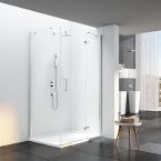 Merlyn 6 Series Frameless Hinge And Inline Shower Door with Side Panel 1500mm 