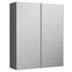 Nuie Arno 600mm x 715mm 2 Door Mirrored Cabinet - Gloss Mid Grey