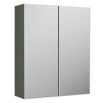 Nuie Arno 600mm x 715mm 2 Door Mirrored Cabinet - Satin Green