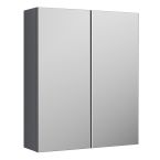 Nuie Arno Mirrored Cabinet 600mm x 715mm - Satin Grey