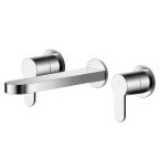 Nuie Arvan Wall Mounted 3 Tap Hole Basin Mixer - Chrome