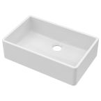 Nuie Butler Fireclay 1 Bowl Undermount Sink with Central Waste 795mm - White