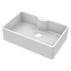 Nuie Butler Fireclay 1 Bowl Undermount Sink with Central Waste & Tap Ledge 795mm - White