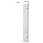 Nuie Fluted Hinged Screen with Support Bar 300mm - Brushed Brass