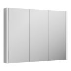 Nuie Eden 900mm 3 Door Mirror Cabinet - Gloss White